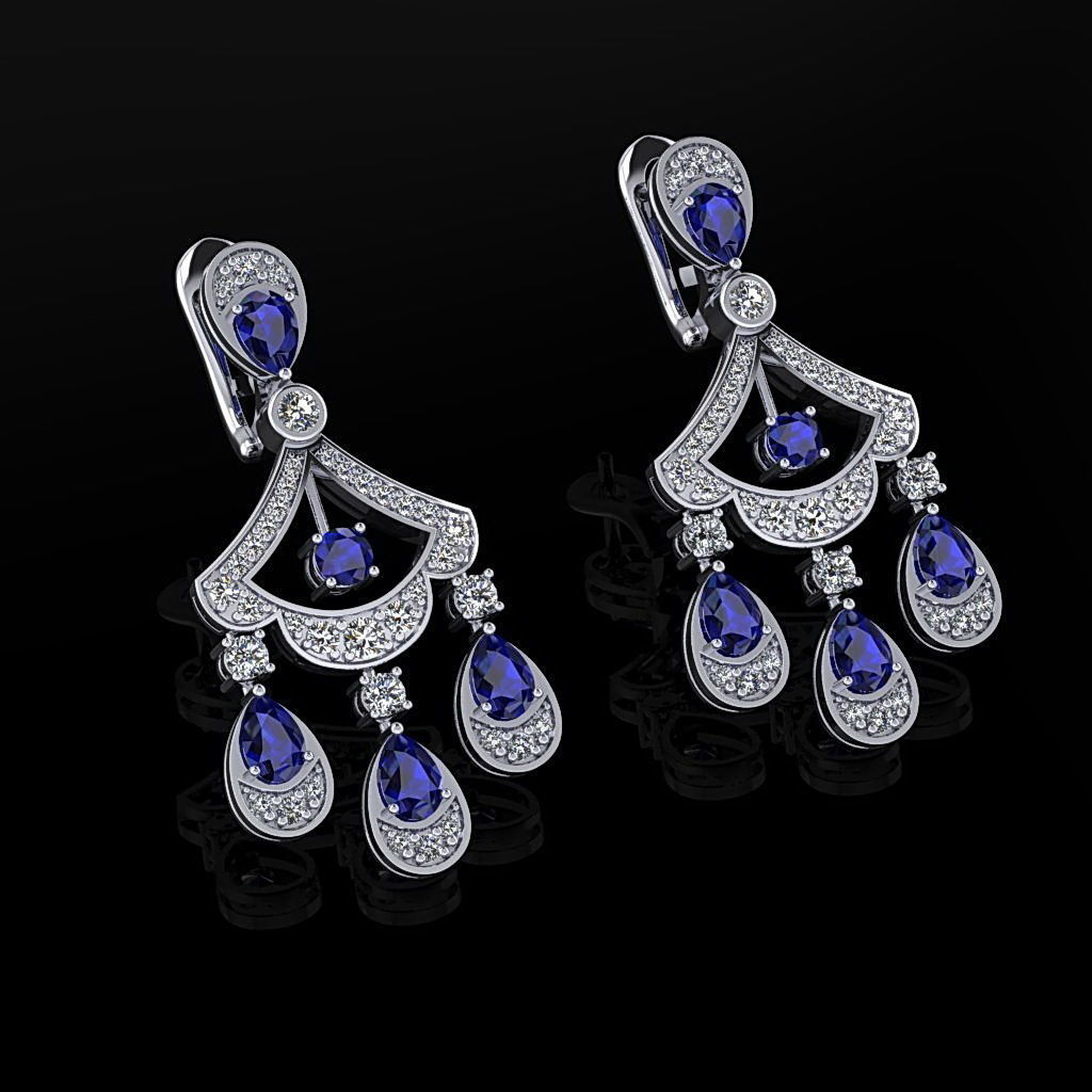 Graff Earrings 06 3D print model_1