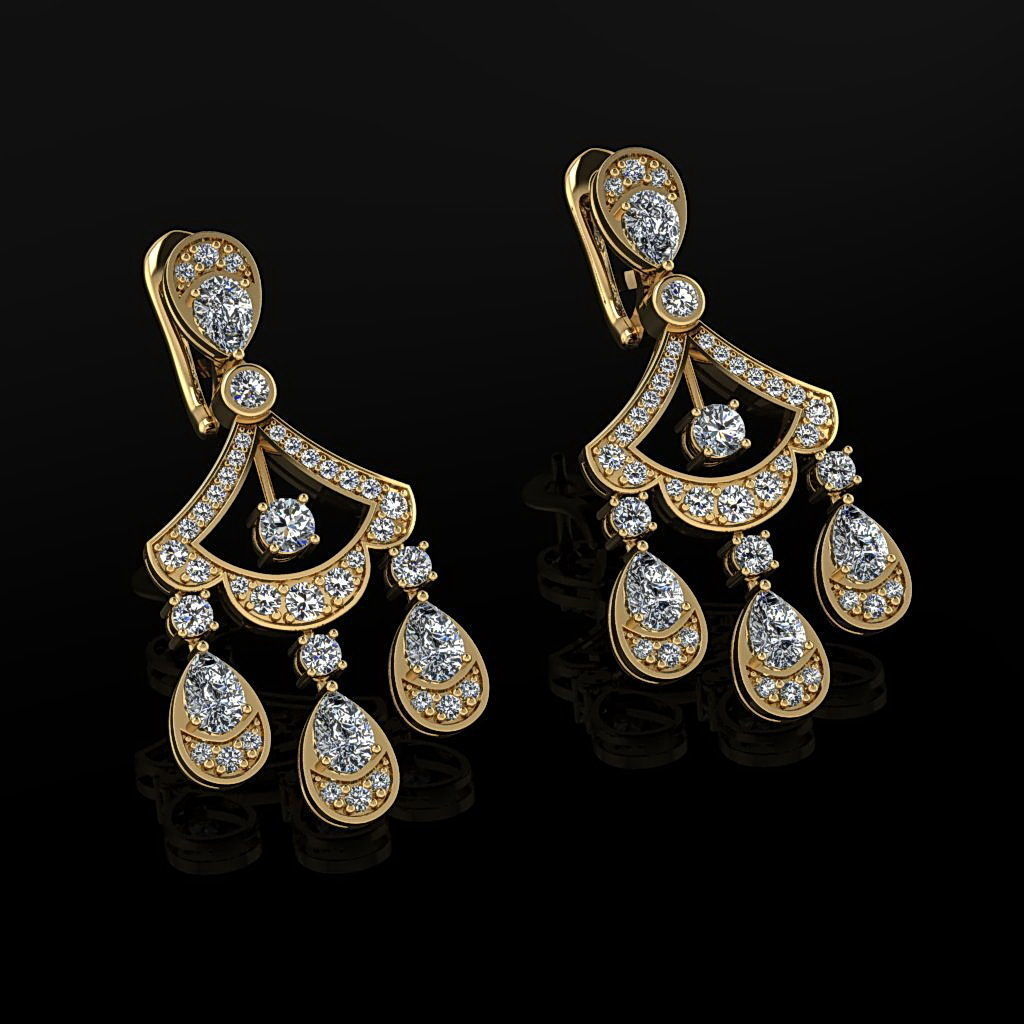 Graff Earrings 06 3D print model_3