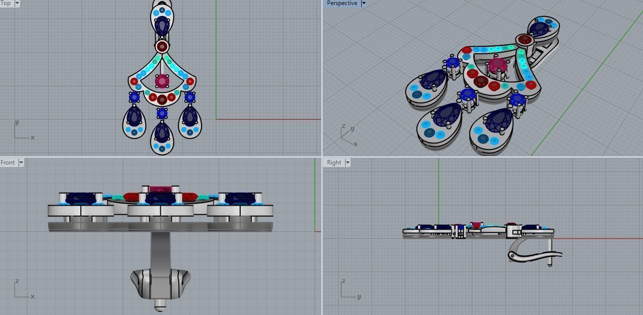 Graff Earrings 06 3D print model_7