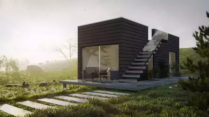 Tiny house archicad sketchup and lumion 10 scene