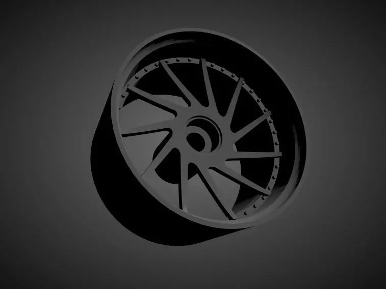 Forgiato Direzione rims with Brakes and tires for Hot Wheels 3D print model_0