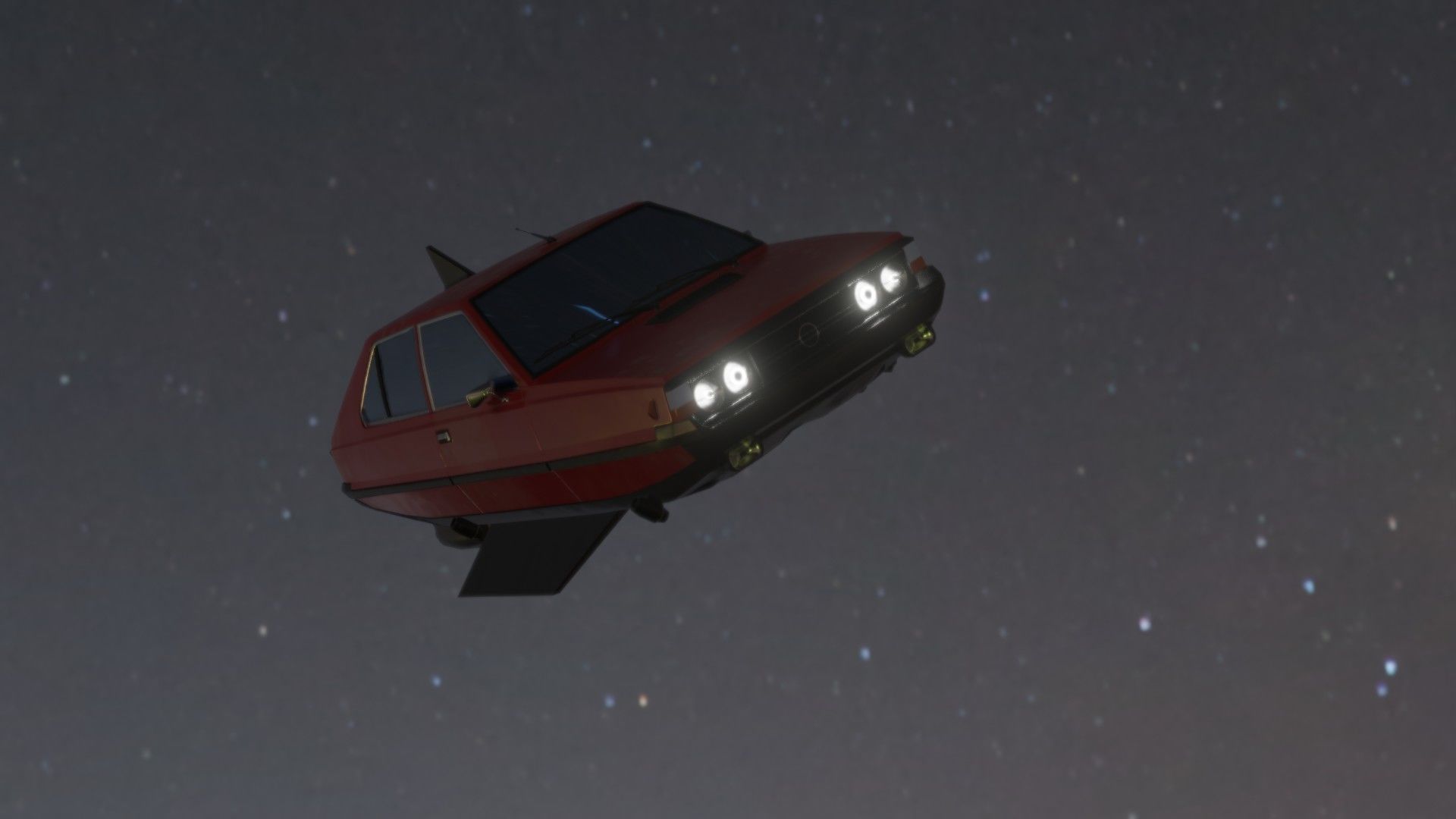 Flying eastern europe car Low-poly 3D model_3