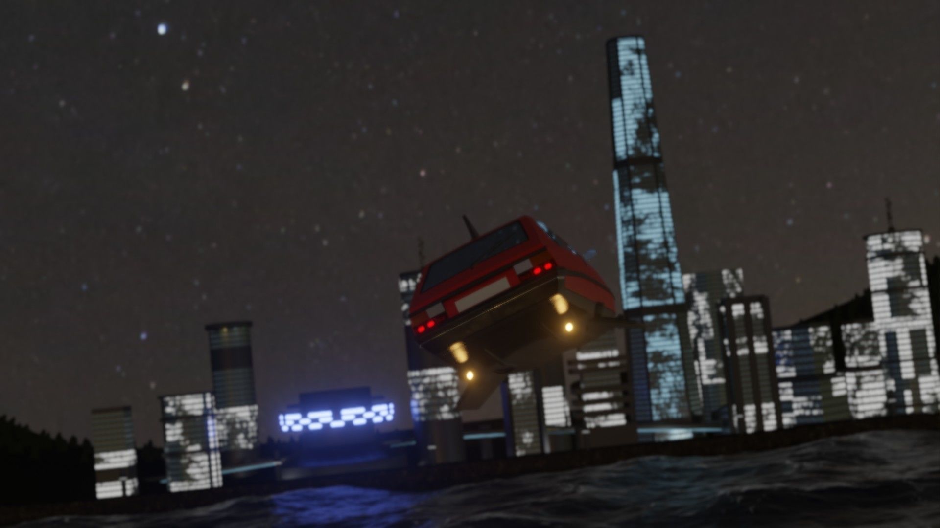 Flying eastern europe car Low-poly 3D model_15