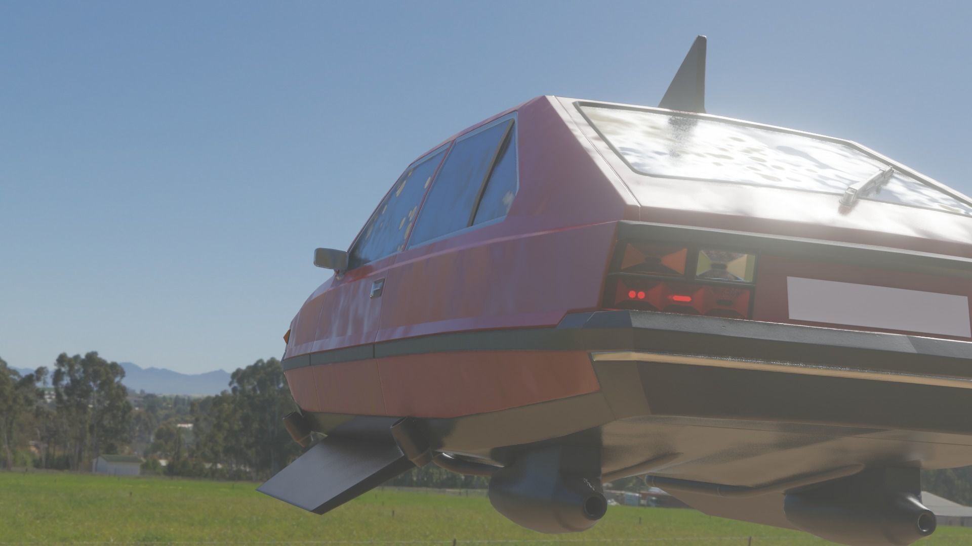 Flying eastern europe car Low-poly 3D model_2