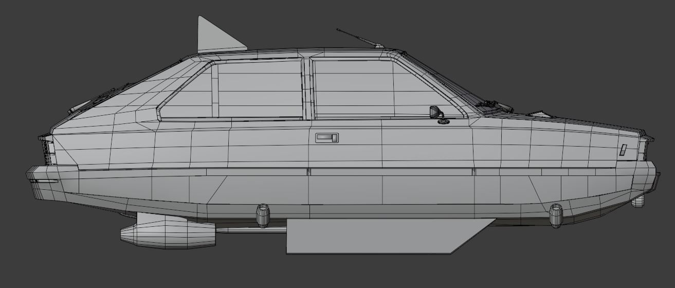 Flying eastern europe car Low-poly 3D model_24
