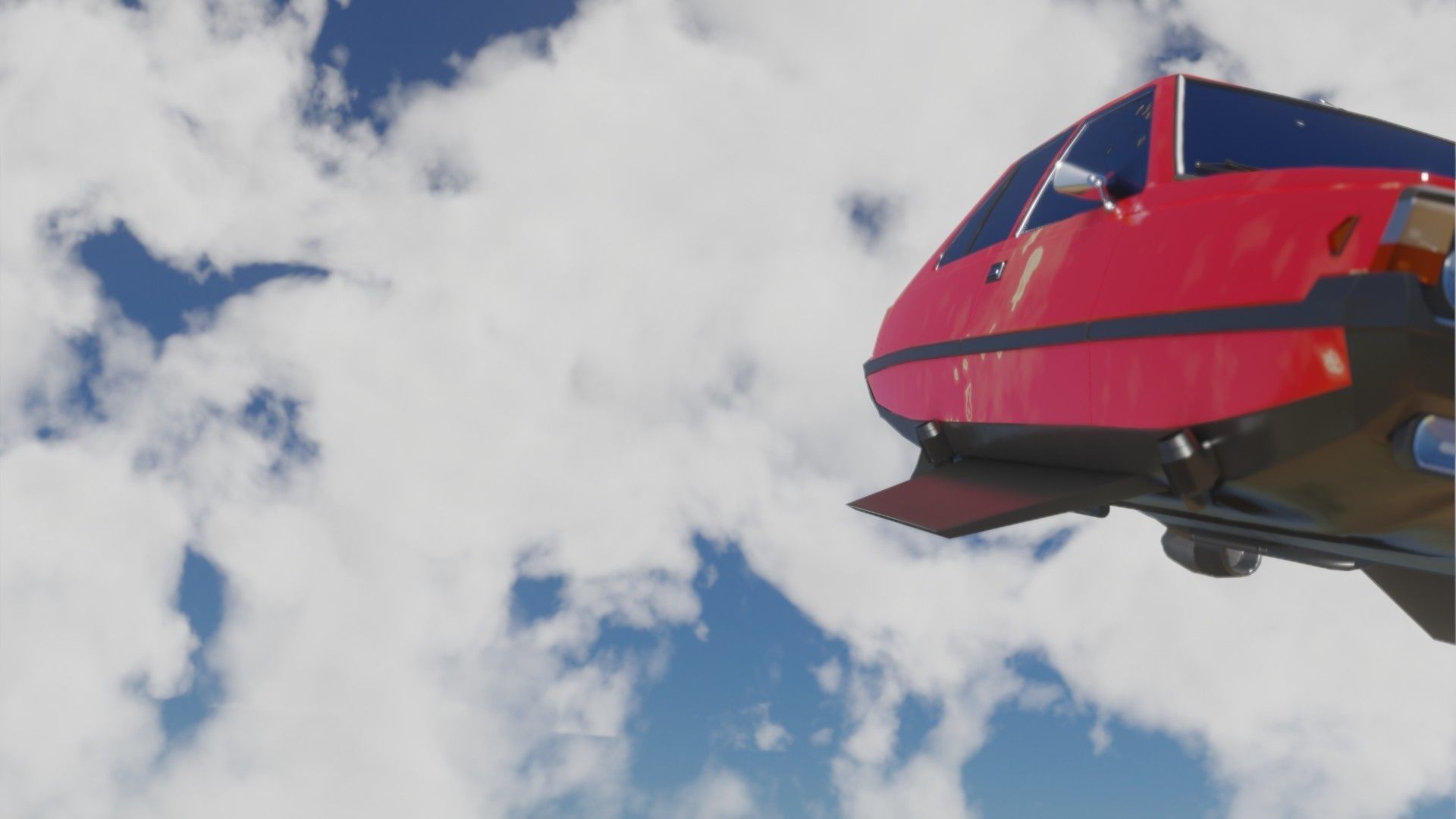 Flying eastern europe car Low-poly 3D model_4