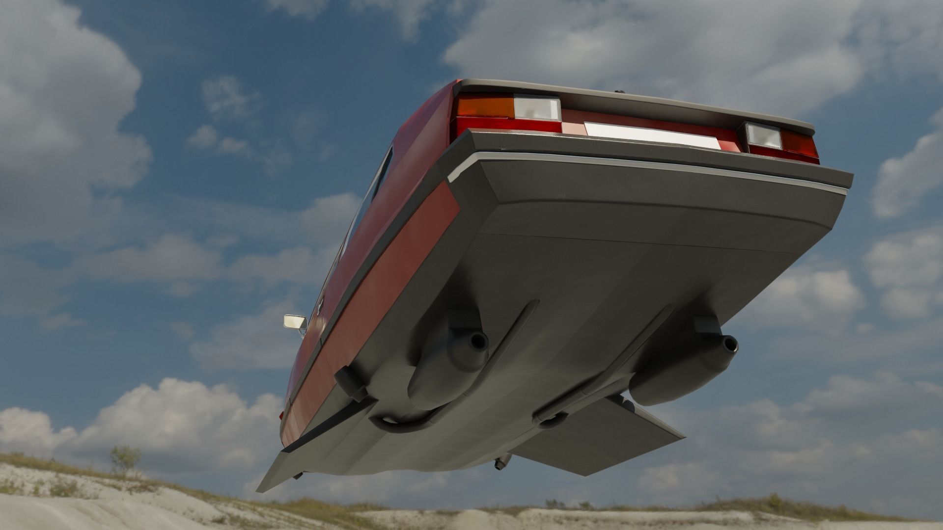 Flying eastern europe car Low-poly 3D model_14