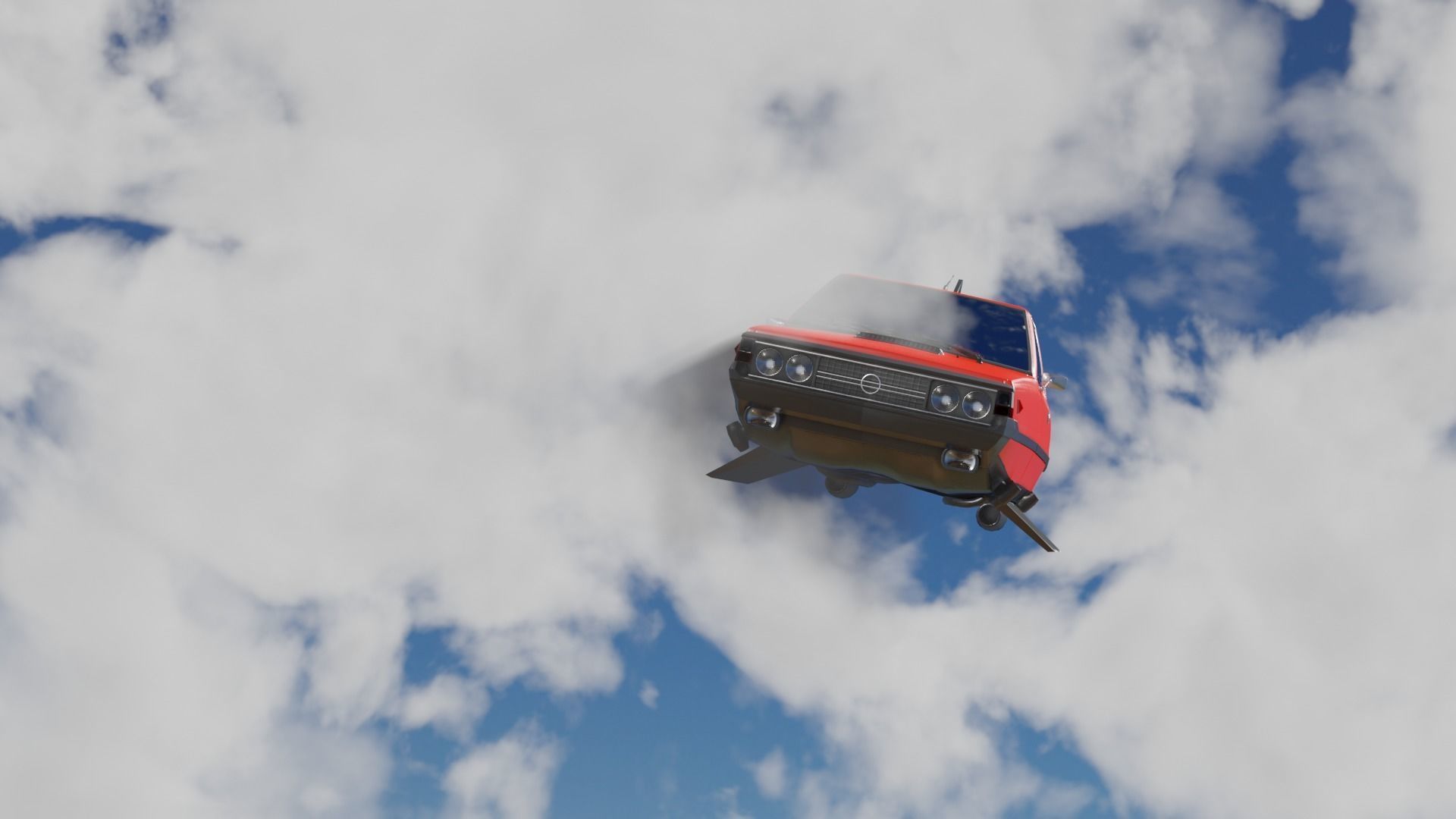 Flying eastern europe car Low-poly 3D model_20