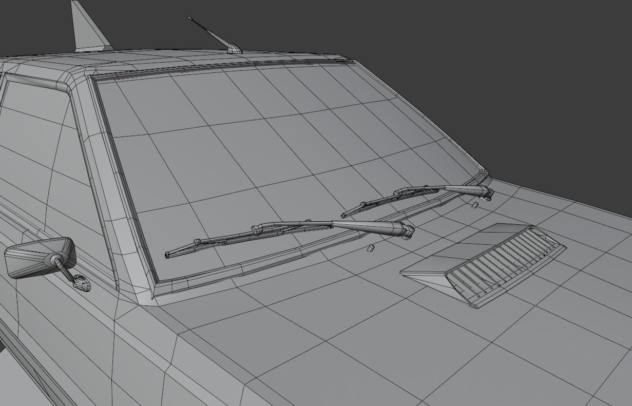 Flying eastern europe car Low-poly 3D model_23