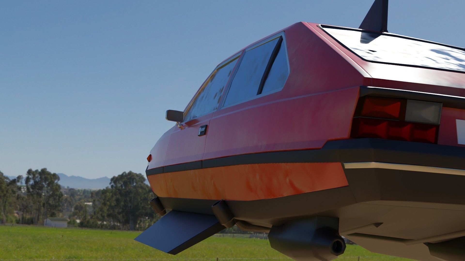 Flying eastern europe car Low-poly 3D model_6