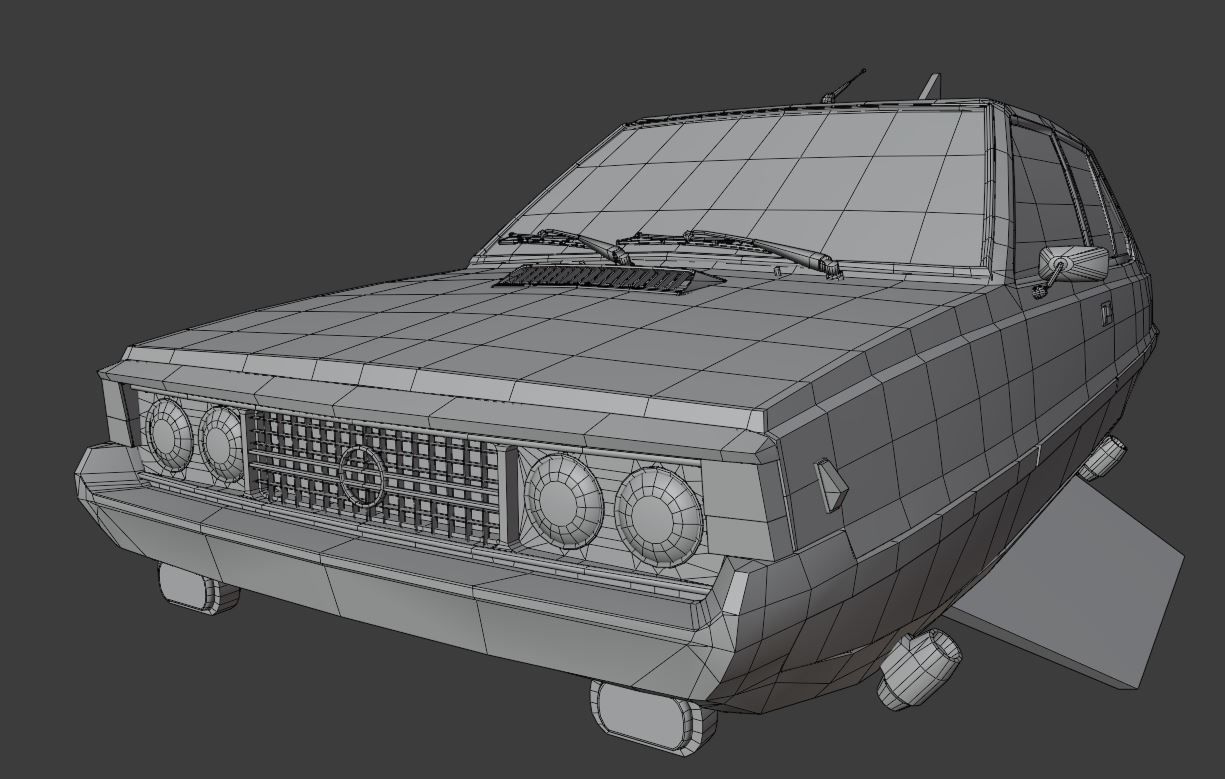 Flying eastern europe car Low-poly 3D model_22