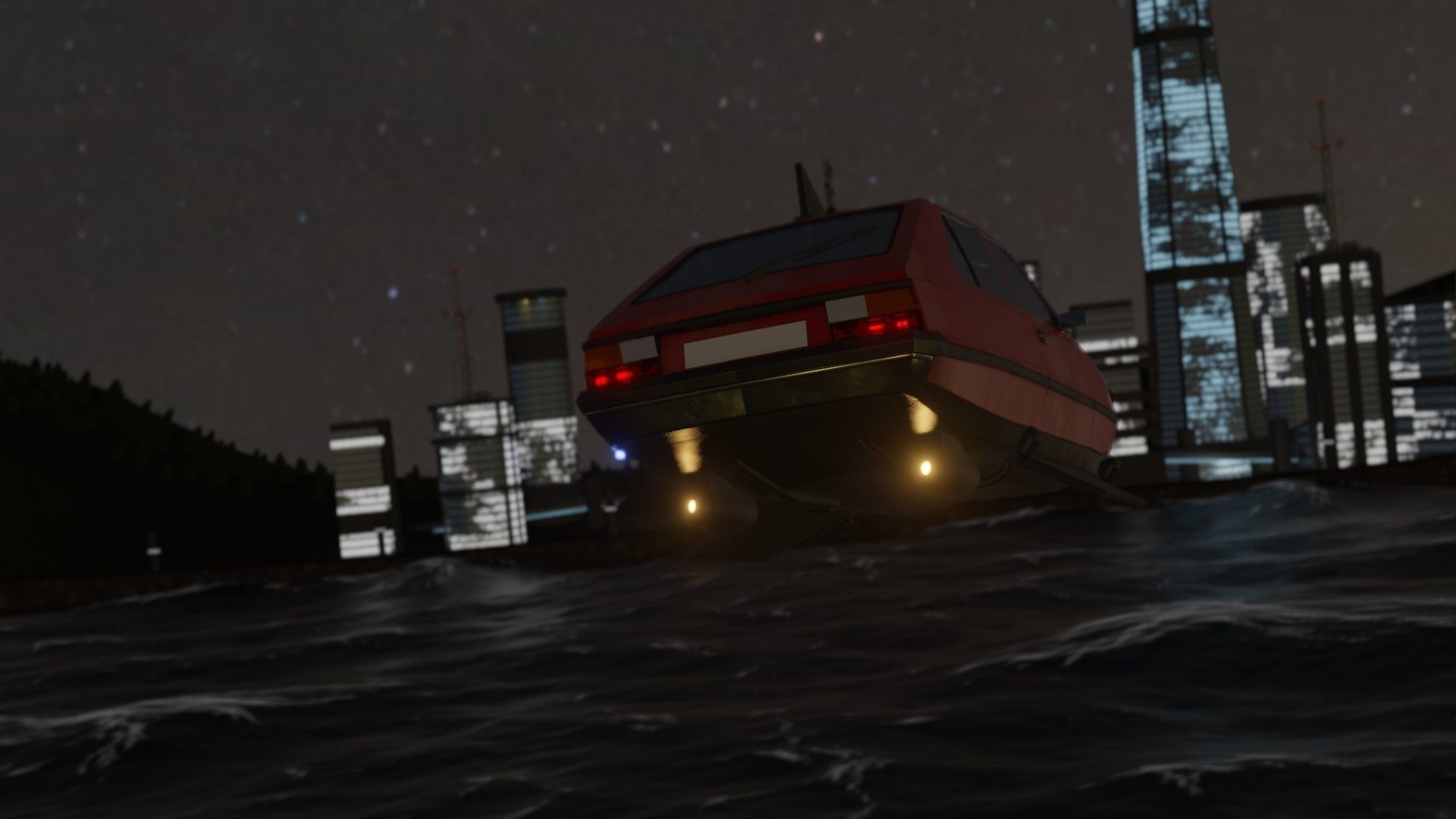 Flying eastern europe car Low-poly 3D model_16