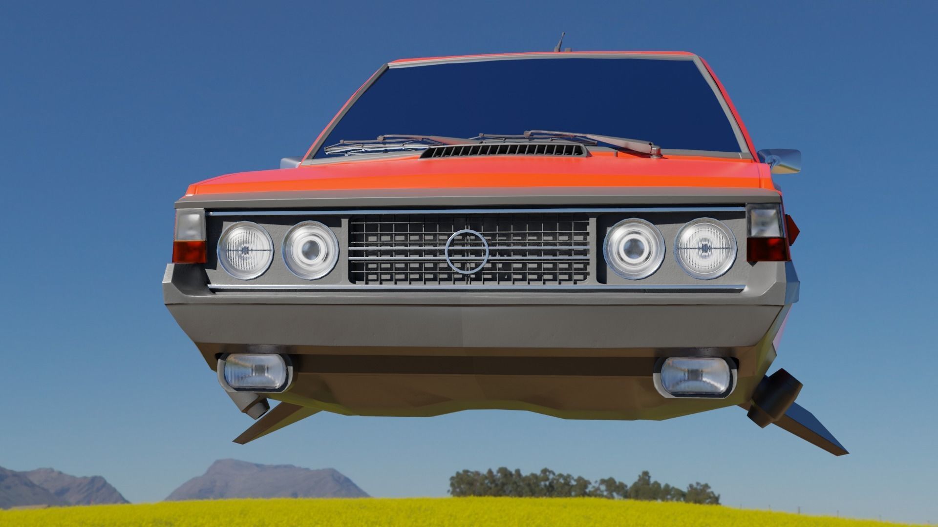 Flying eastern europe car Low-poly 3D model_21