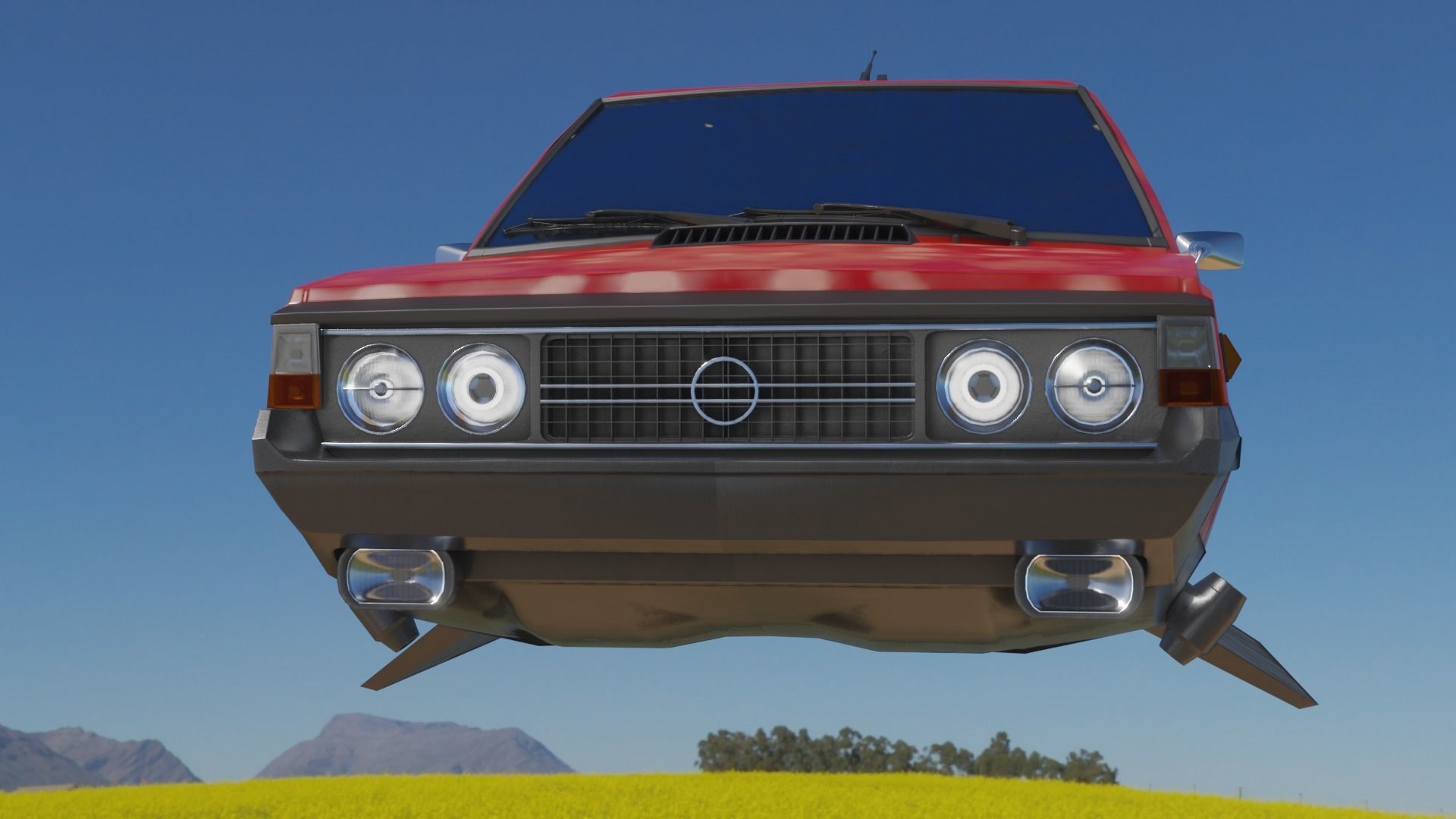 Flying eastern europe car Low-poly 3D model_10