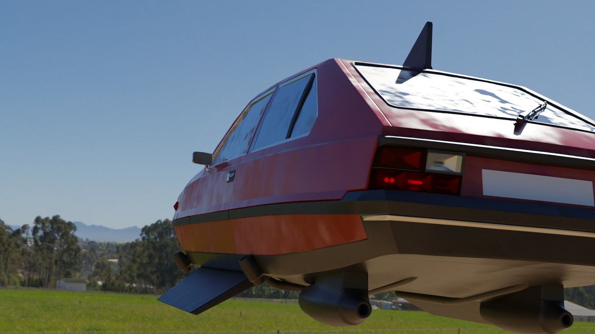 Flying eastern europe car Low-poly 3D model_11