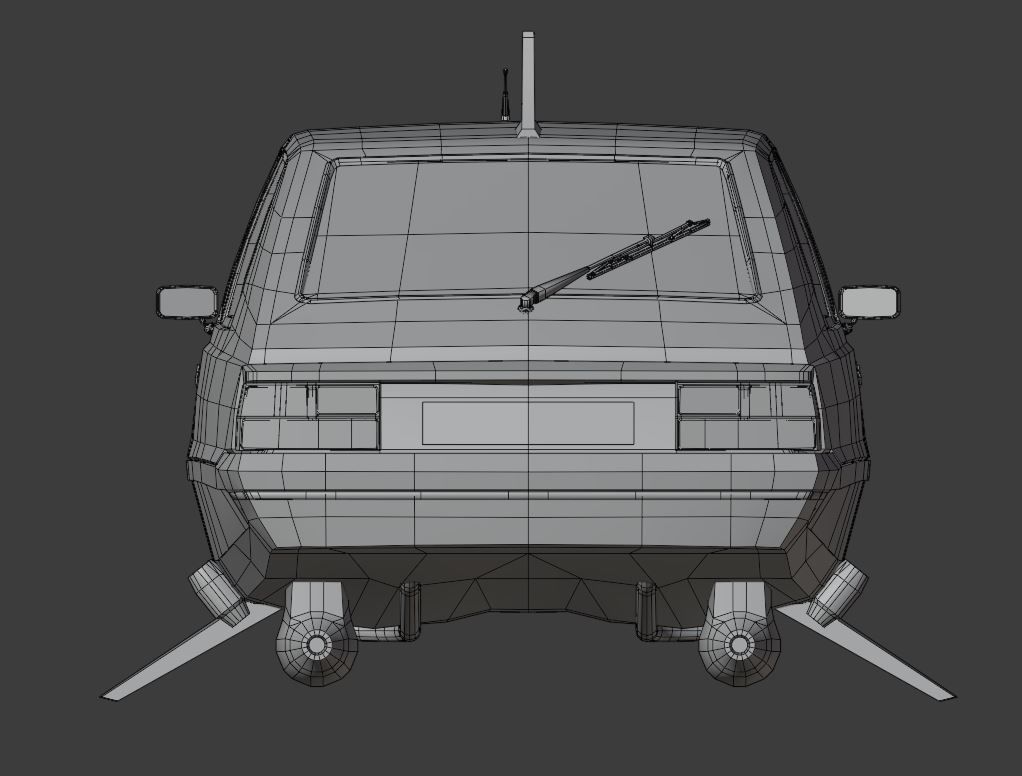 Flying eastern europe car Low-poly 3D model_25