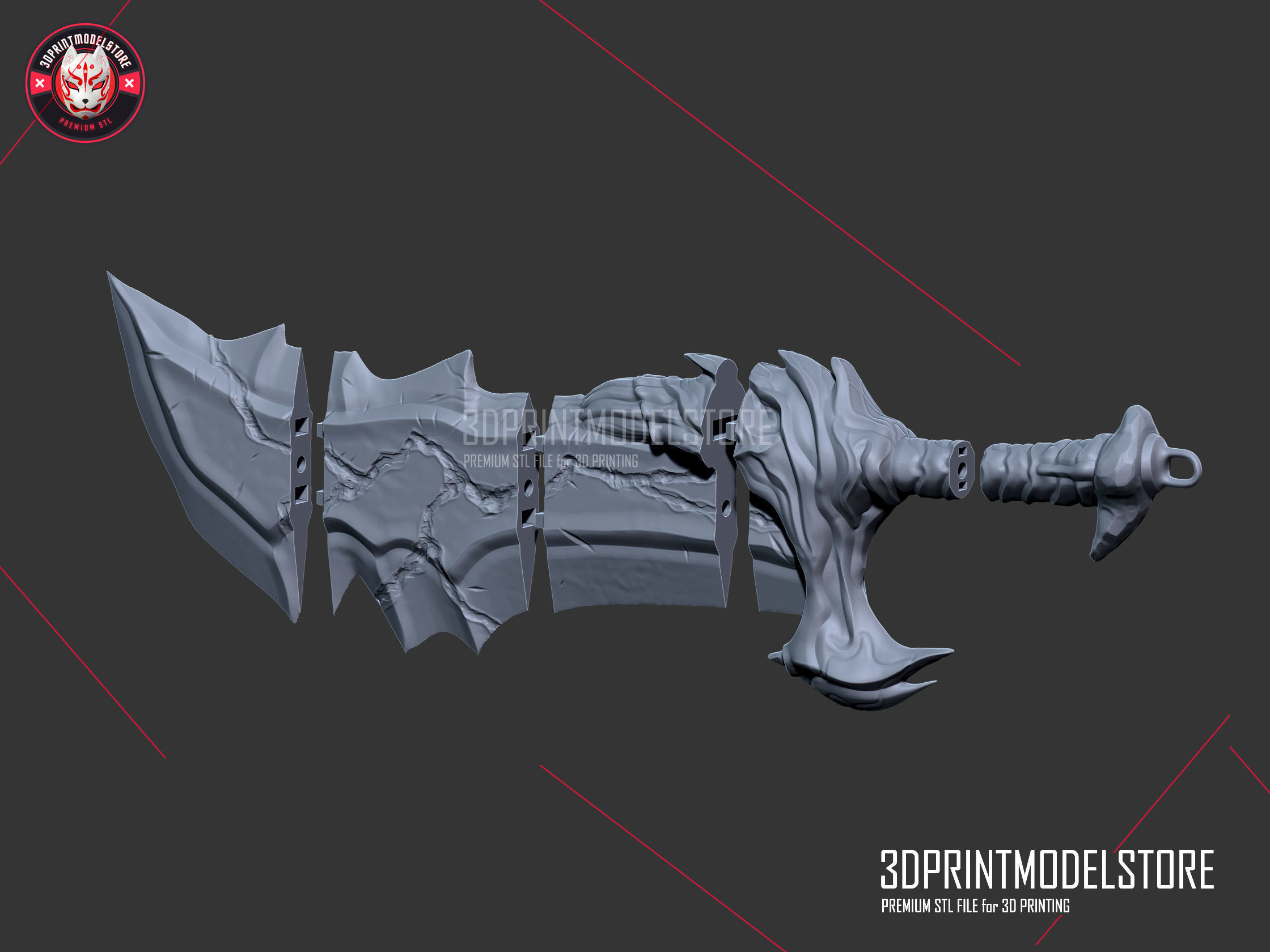 Blades of chaos - God of war Cosplay Weapon 3D print model_4