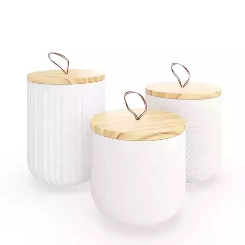 Textured Kitchen Canisters 3D model