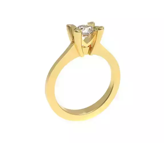 Ring 3D model solitaire engagement gold