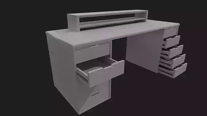 White Wooden Desk - Clean and Dirty Versions