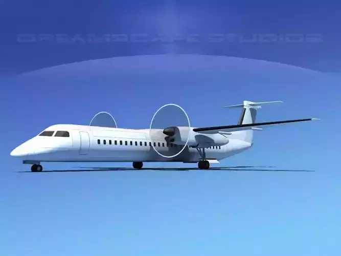 De havilland Canada DHC-8-Q400 LP SS  Low-poly 3D model