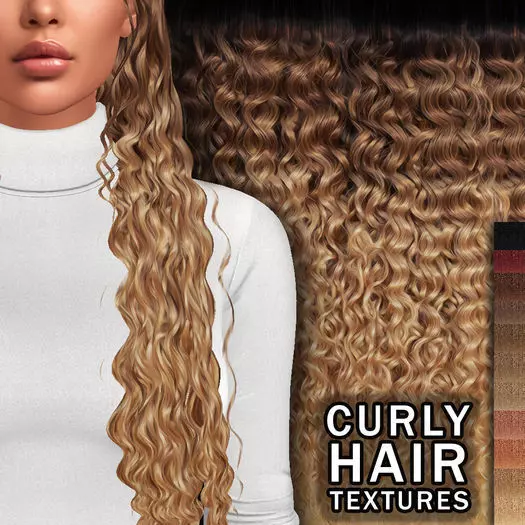Curly hair textures for 3D models Texture