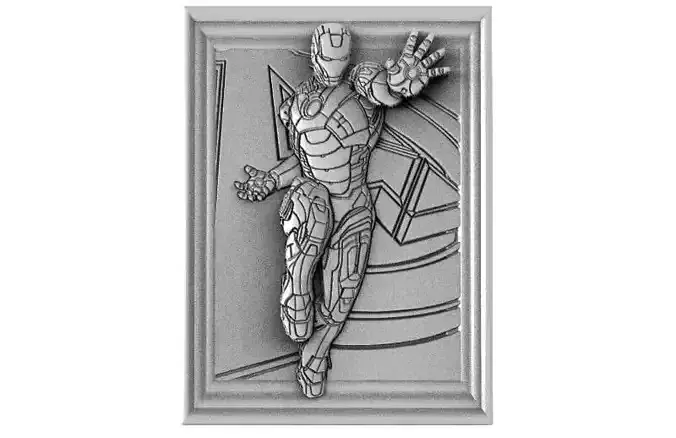 Iron man Bas-relief cnc 3D print model