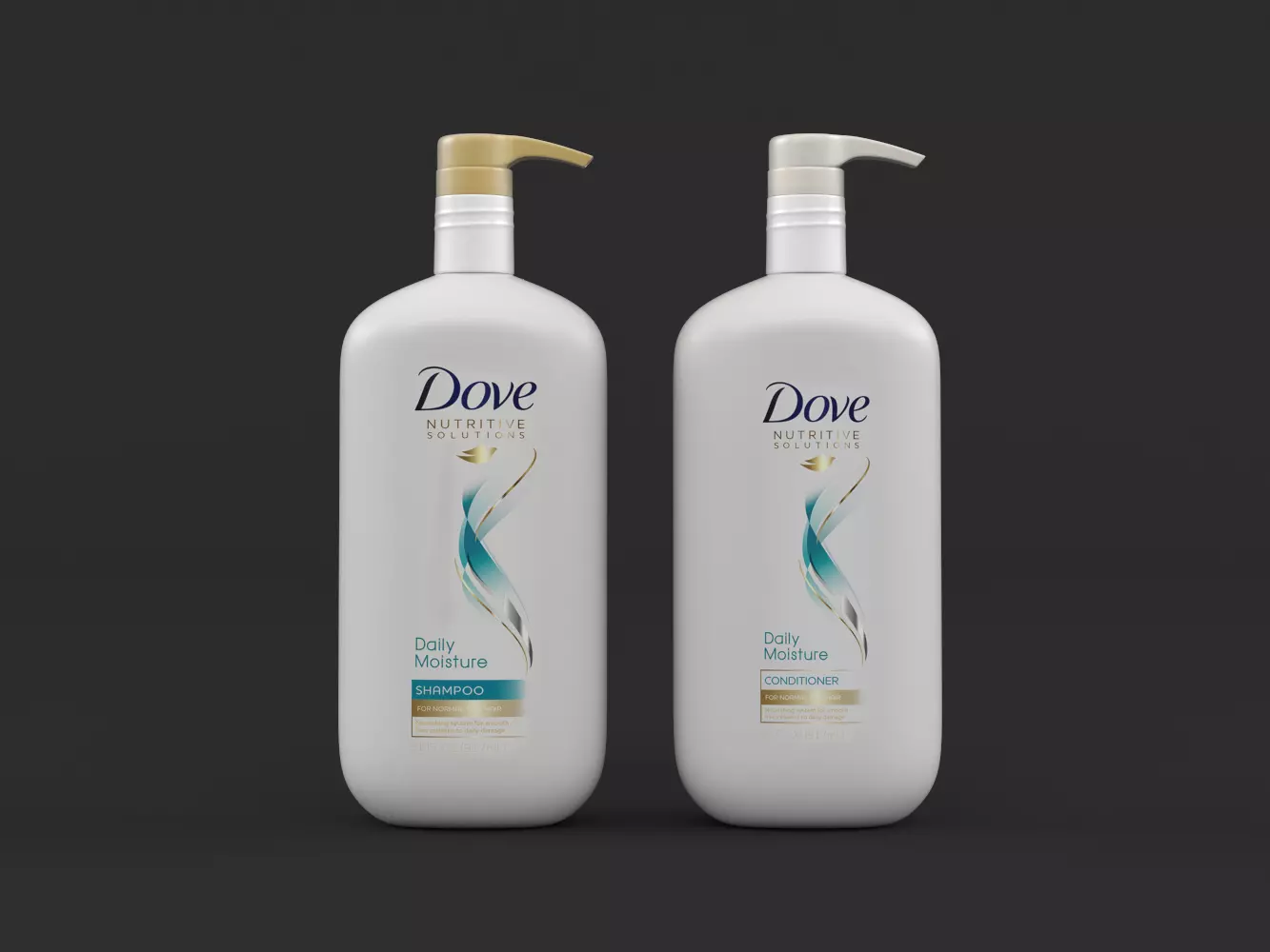Dove Nutritive Solutions Shampoo and Conditioner 3D model_0