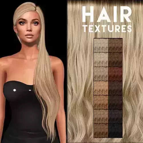 Wavy hair textures for 3D Models Texture
