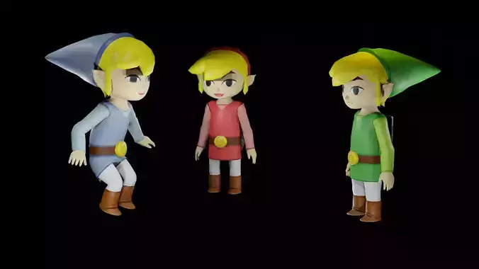 TOON LINK - RIGGED - PBR 3D model