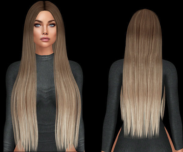 Female hair mesh 3D Low-poly 3D model