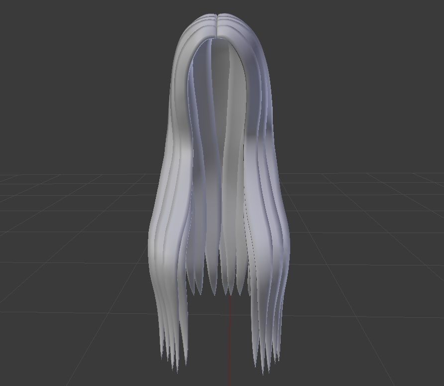 Female hair mesh 3D Low-poly 3D model_1