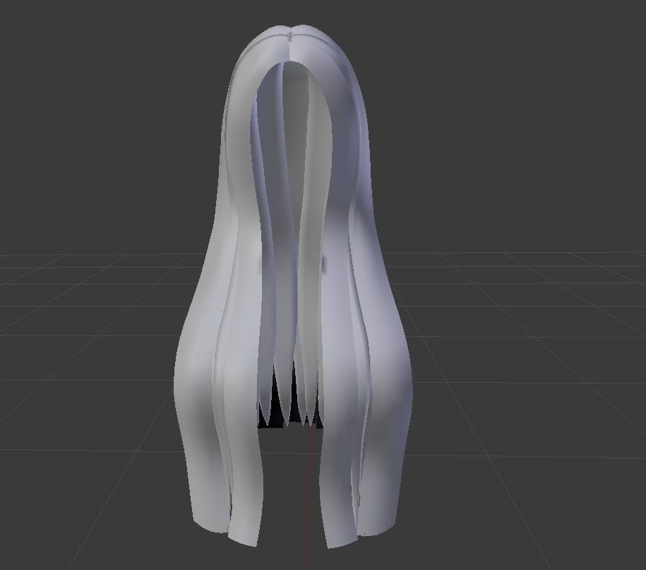 Female hair mesh 3D Low-poly 3D model_2