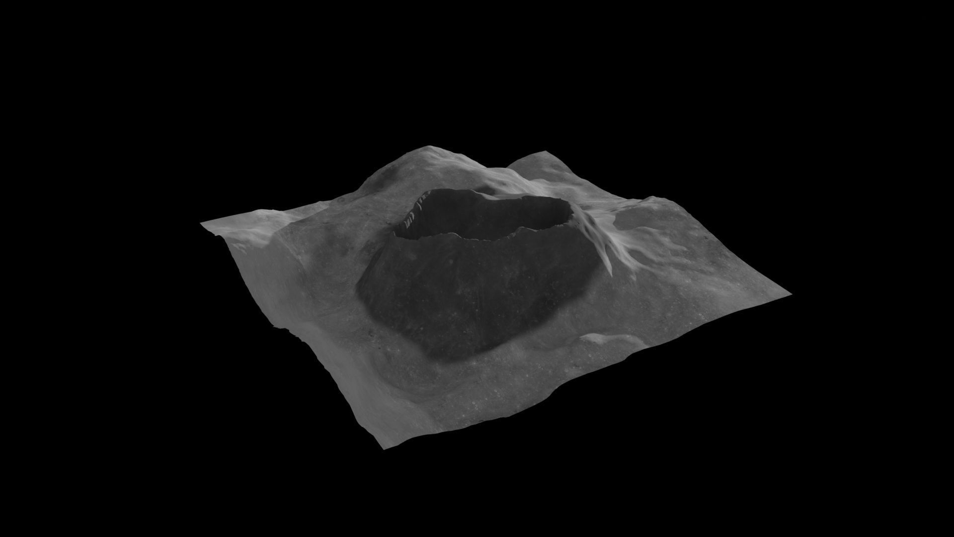 Crater 3D Low-poly 3D model_1
