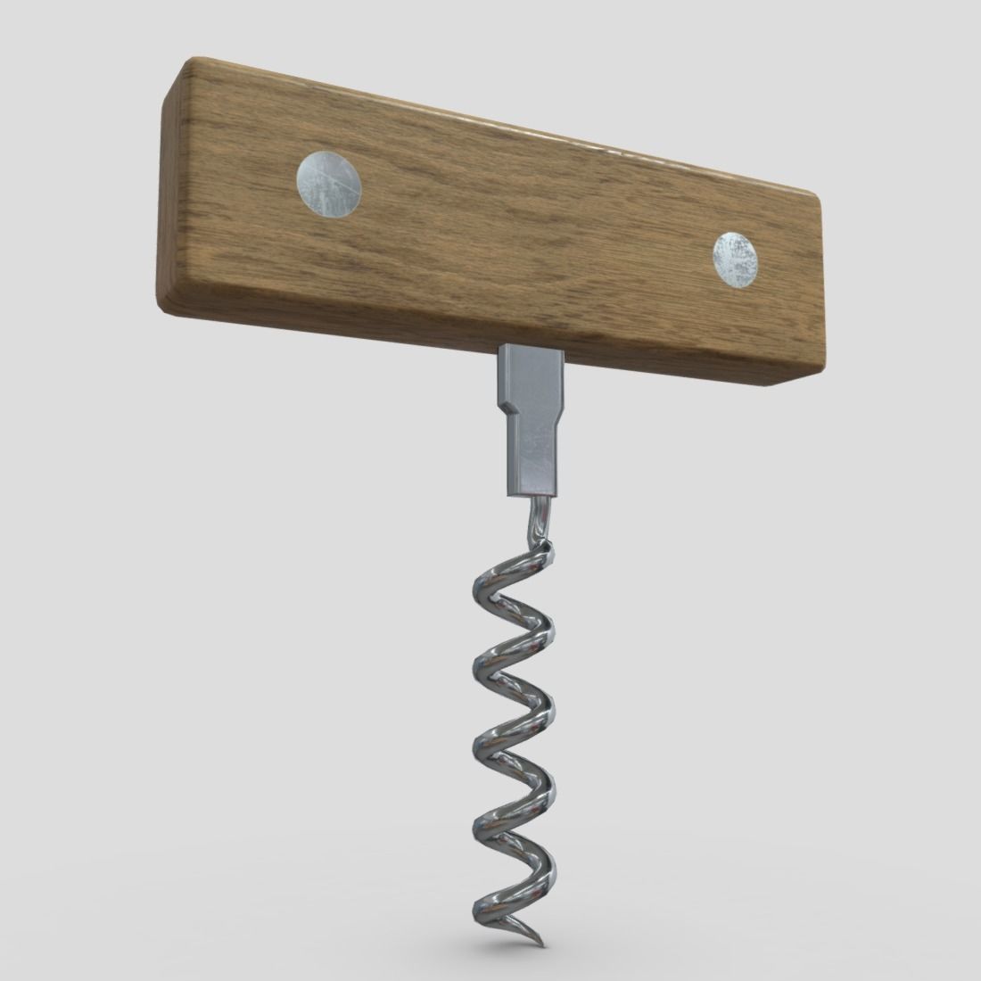 Corkscrew 3 bottle opener with spiral Low-poly 3D model_8