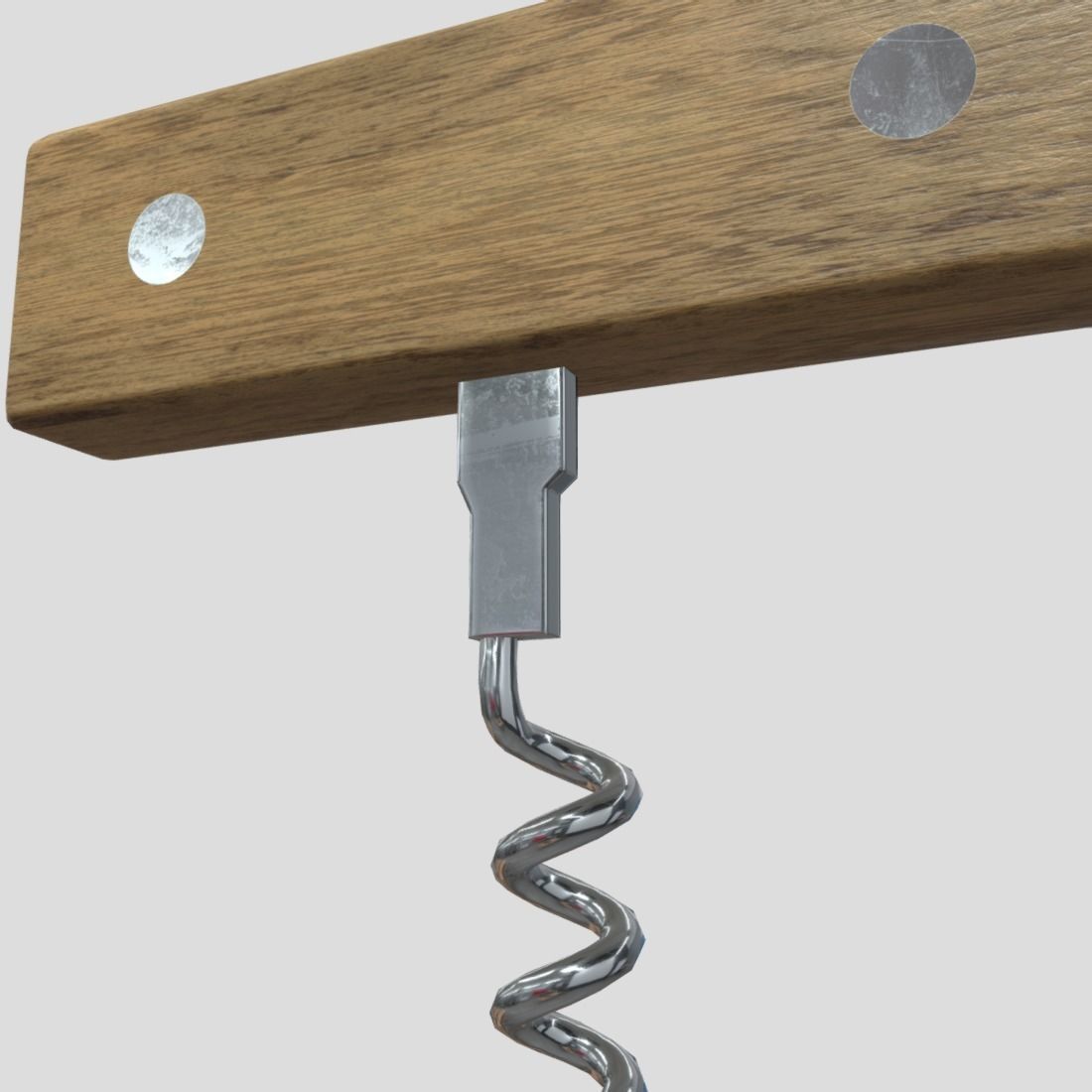 Corkscrew 3 bottle opener with spiral Low-poly 3D model_12