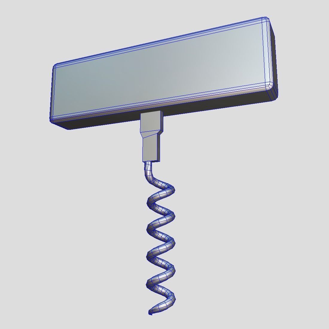 Corkscrew 3 bottle opener with spiral Low-poly 3D model_11