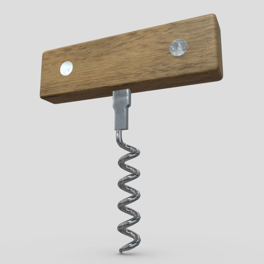 Corkscrew 3 bottle opener with spiral Low-poly 3D model_10