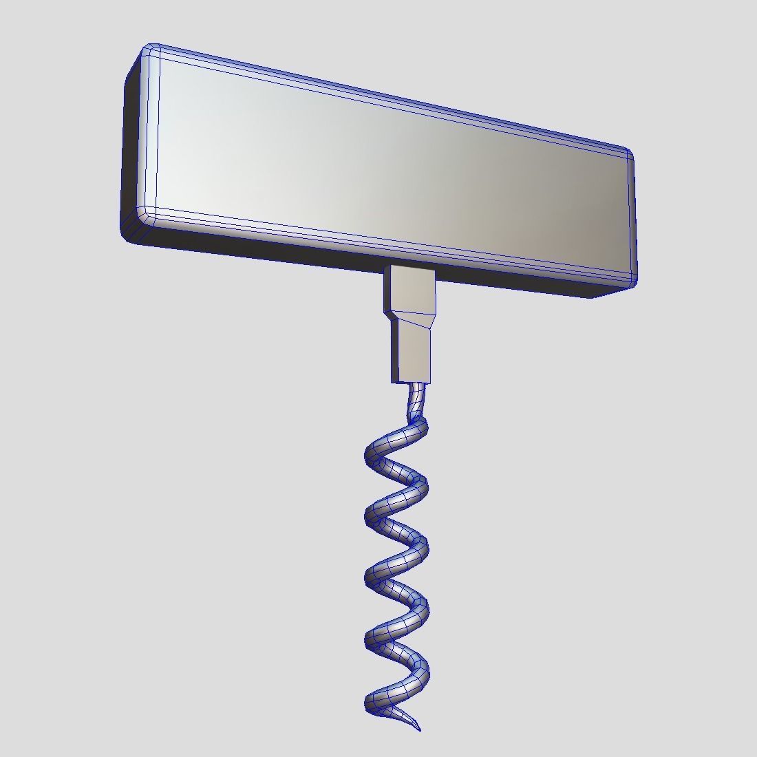 Corkscrew 3 bottle opener with spiral Low-poly 3D model_9