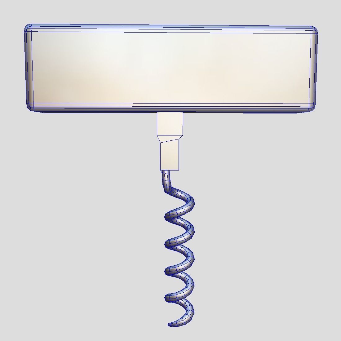 Corkscrew 3 bottle opener with spiral Low-poly 3D model_3