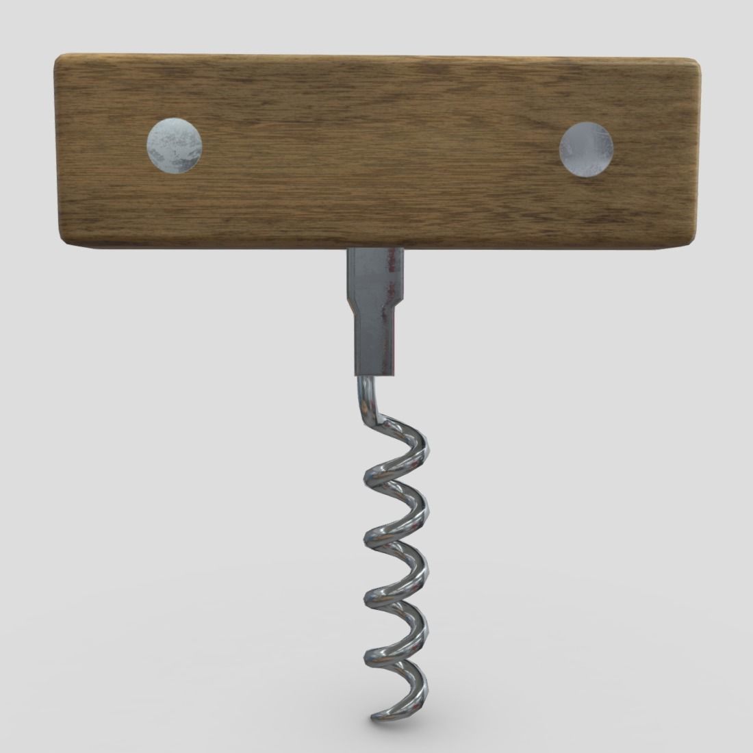 Corkscrew 3 bottle opener with spiral Low-poly 3D model_2