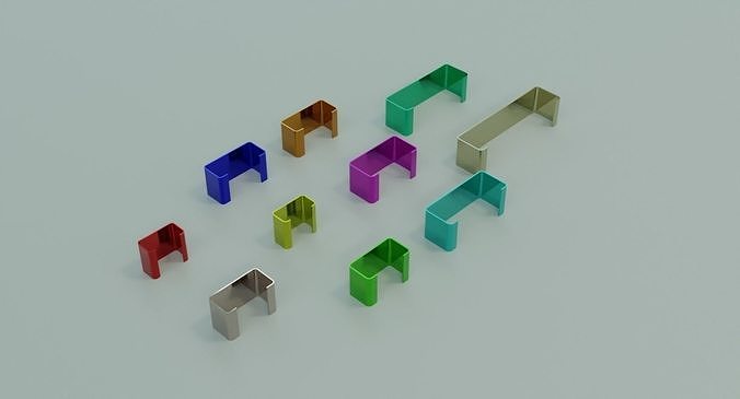 Low poly 10 standard C profiles with thickness less than 2mm Low-poly 3D model