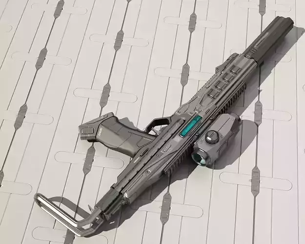 IT-PDW futuristic gun on table