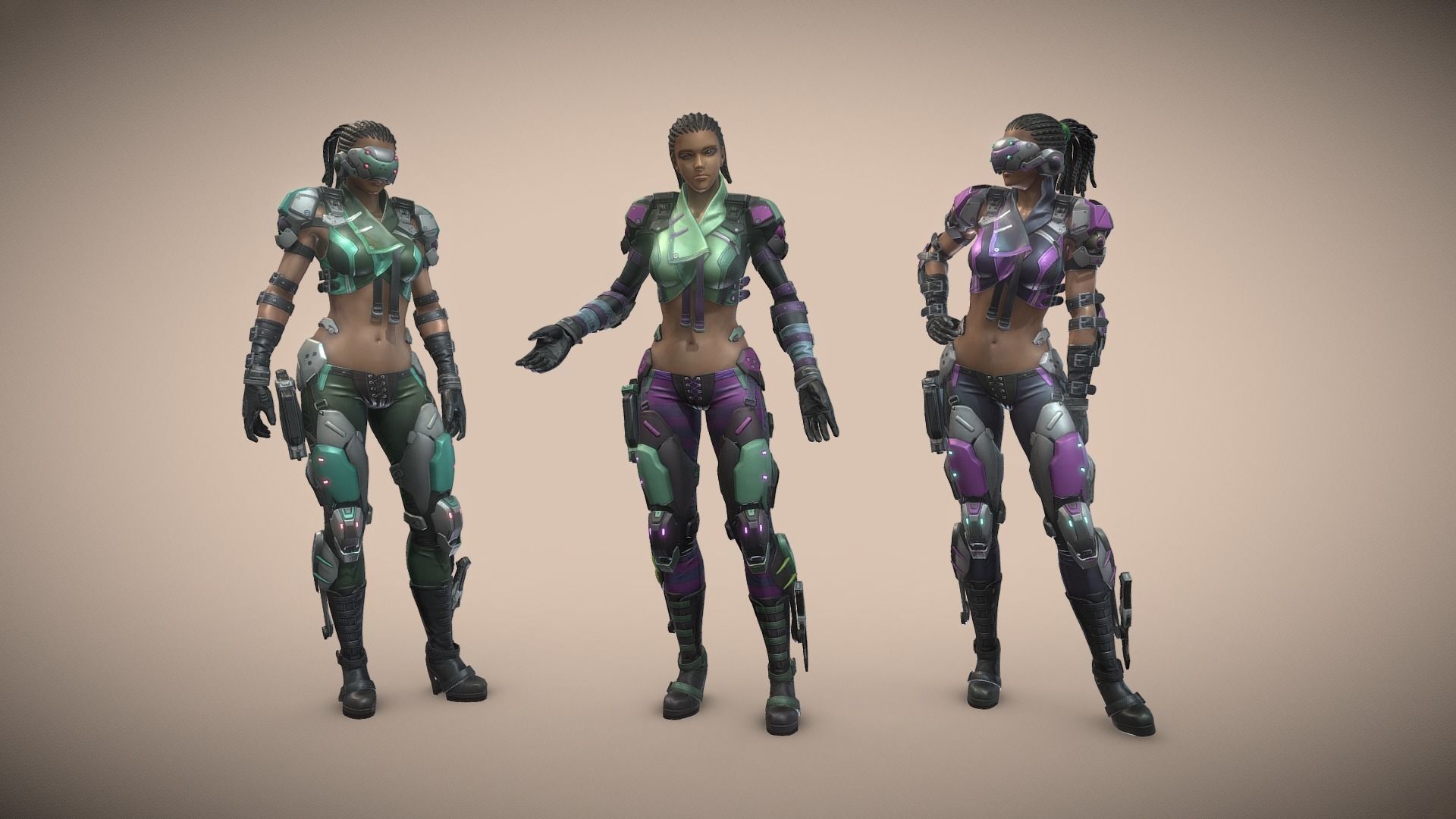 HiTech Tribe Low-poly 3D model_1