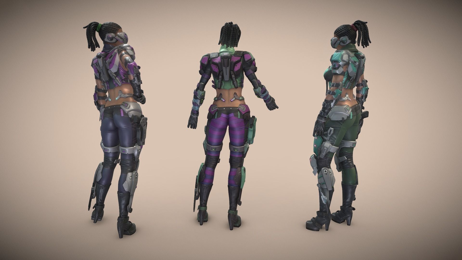 HiTech Tribe Low-poly 3D model_3