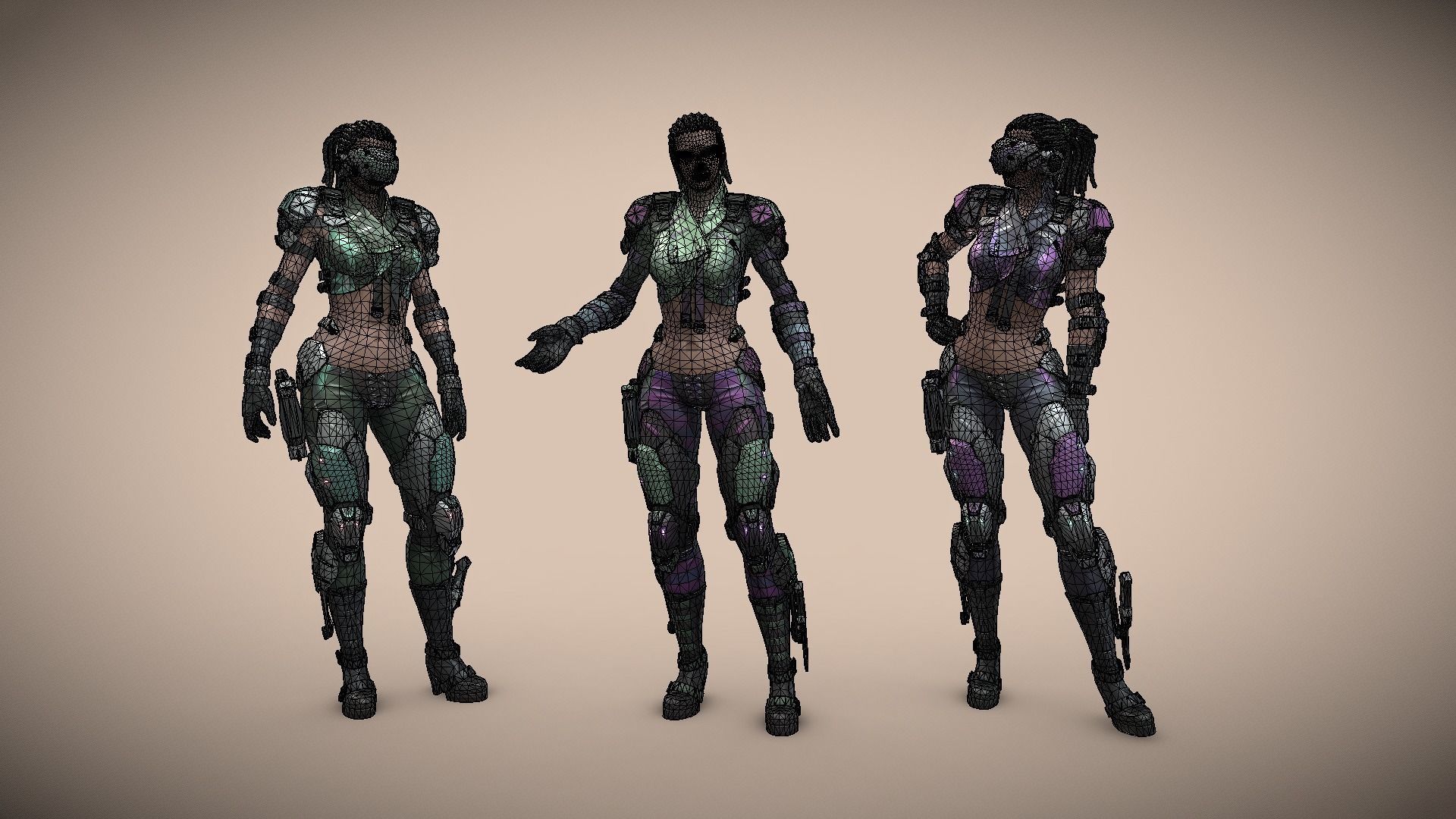 HiTech Tribe Low-poly 3D model_2