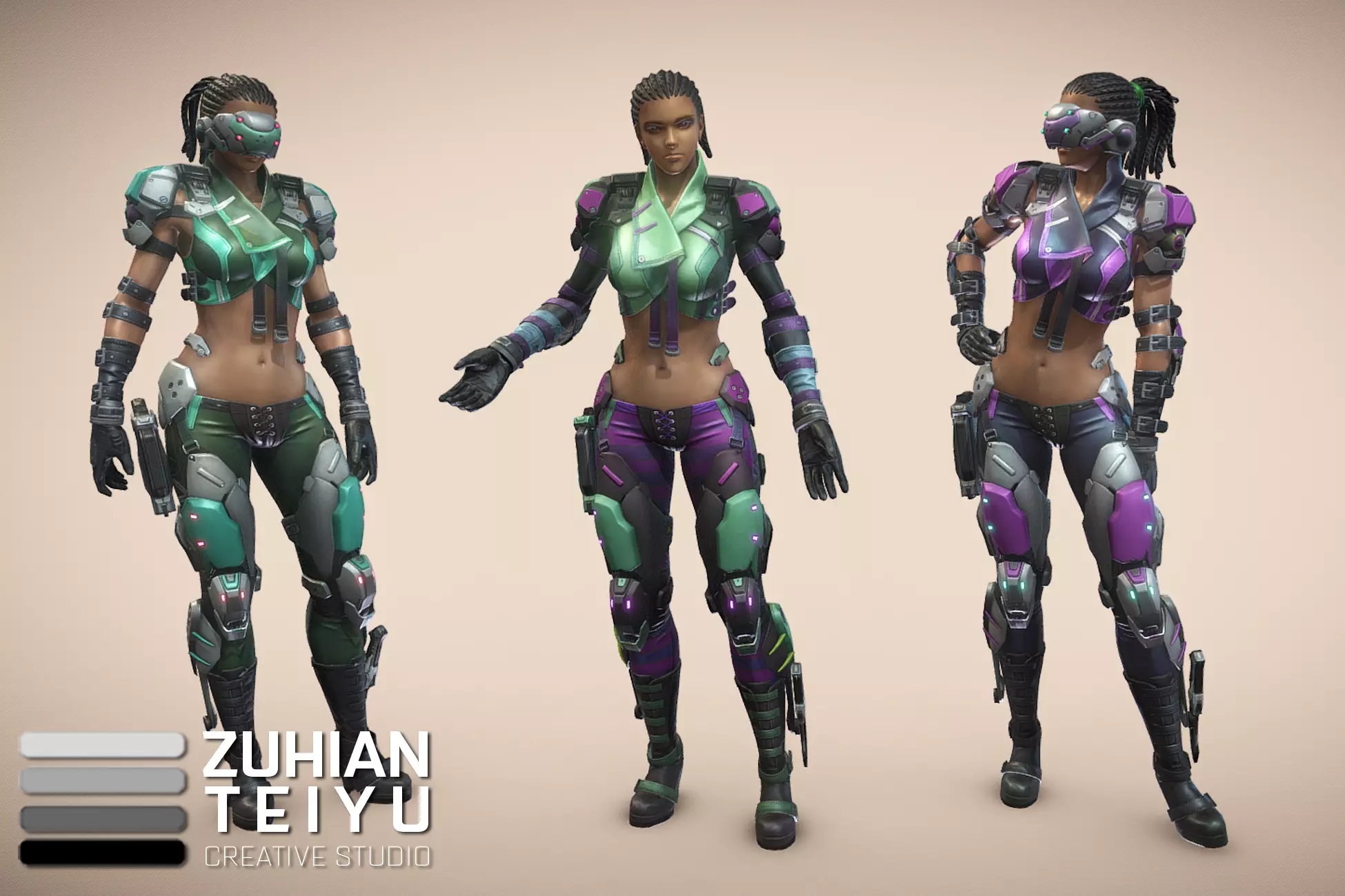 HiTech Tribe Low-poly 3D model_0