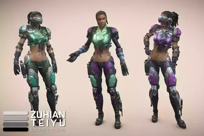 HiTech Tribe Low-poly 3D model