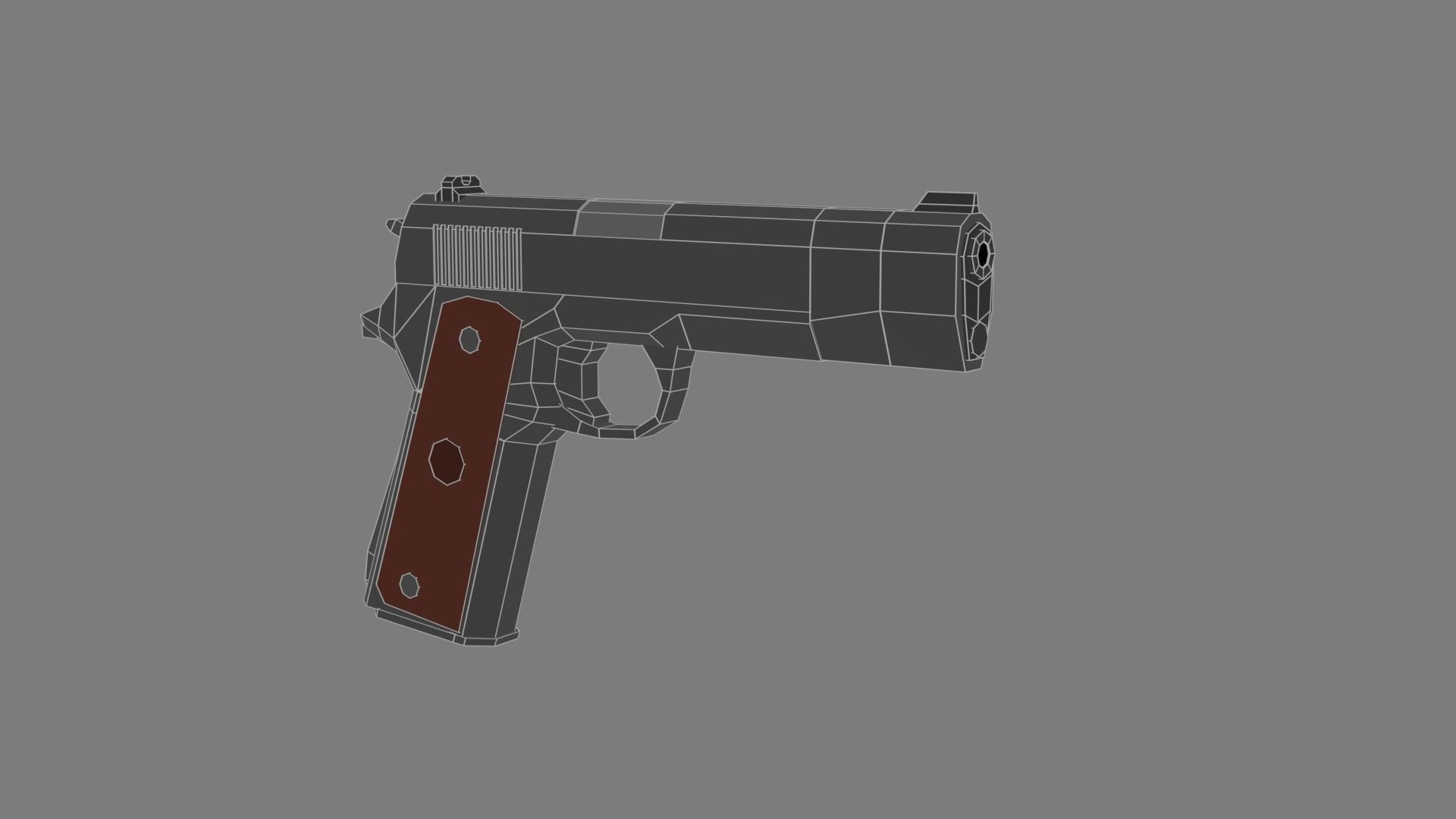 Low Poly Colt  m1911 Low-poly 3D model_4