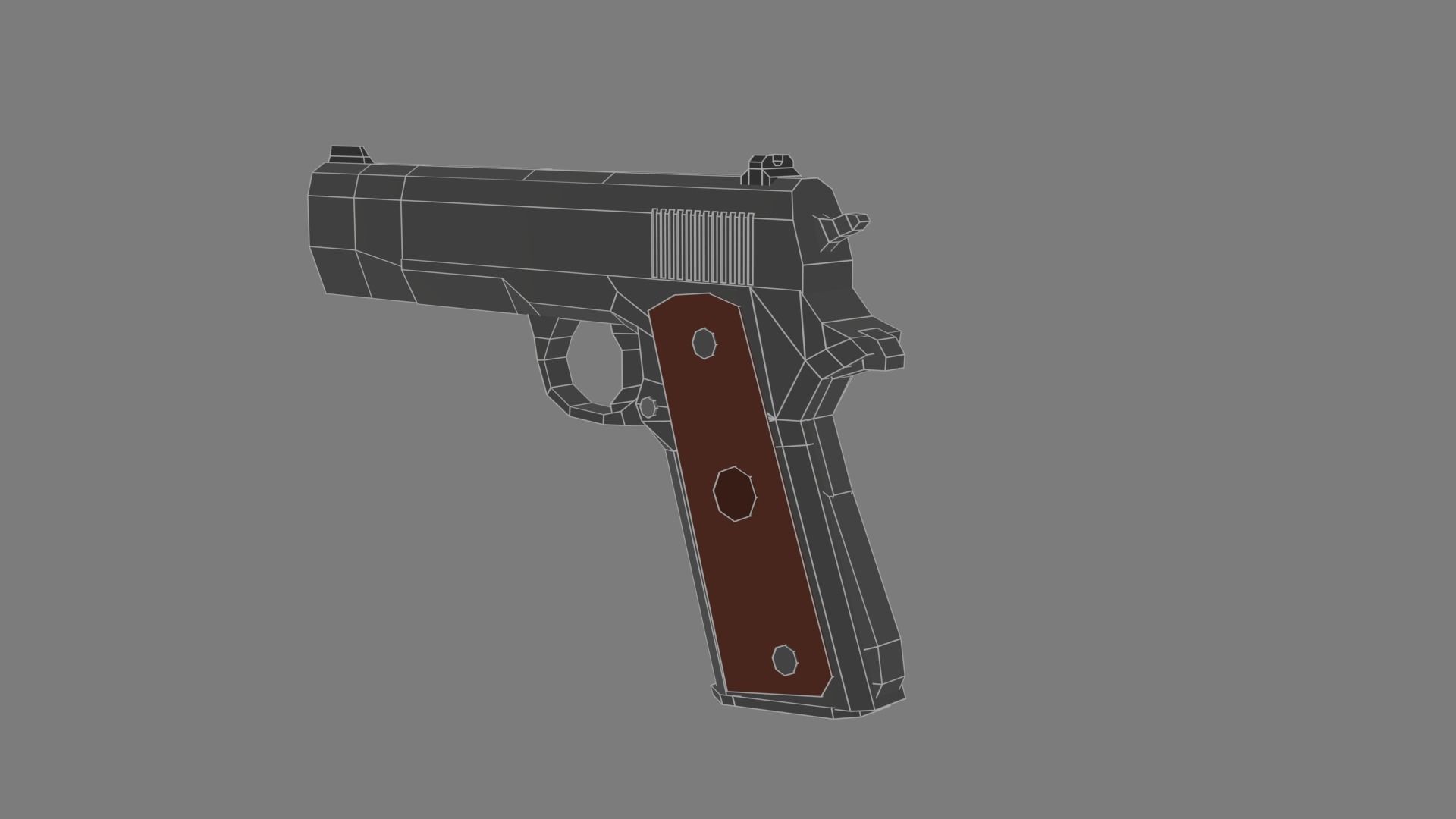 Low Poly Colt  m1911 Low-poly 3D model_5